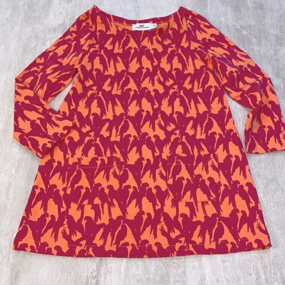 Vineyard Vines Girl's Toddler Dress Size 3T A-line Empire Waist Bright Print
